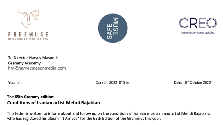 Letter to the 65th Grammy edition: Conditions of Iranian artist Mehdi Rajabian